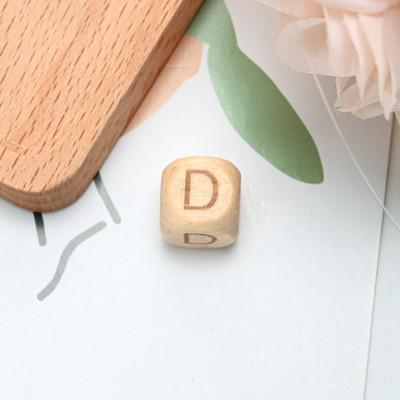 10/20/30 komada 10 12 mm prirodnih drvenih odstojnih perli od slova, četvrtastih izrezbarenih labavih perli za izradu nakita Dodaci za DIY narukvice