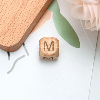 10/20/30 komada 10 12 mm prirodnih drvenih odstojnih perli od slova, četvrtastih izrezbarenih labavih perli za izradu nakita Dodaci za DIY narukvice