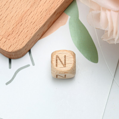 10/20/30 komada 10 12 mm prirodnih drvenih odstojnih perli od slova, četvrtastih izrezbarenih labavih perli za izradu nakita Dodaci za DIY narukvice