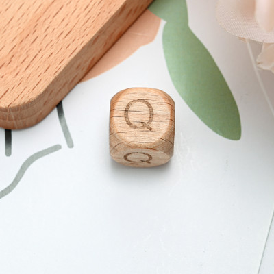 10/20/30 komada 10 12 mm prirodnih drvenih odstojnih perli od slova, četvrtastih izrezbarenih labavih perli za izradu nakita Dodaci za DIY narukvice