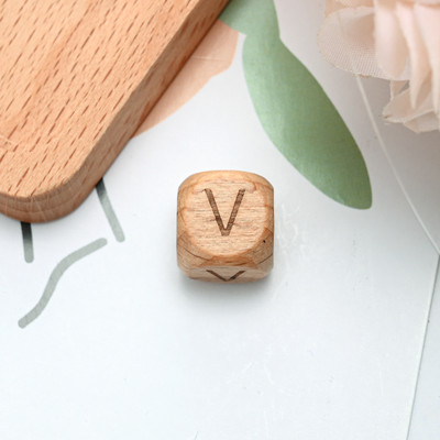 10/20/30 komada 10 12 mm prirodnih drvenih odstojnih perli od slova, četvrtastih izrezbarenih labavih perli za izradu nakita Dodaci za DIY narukvice