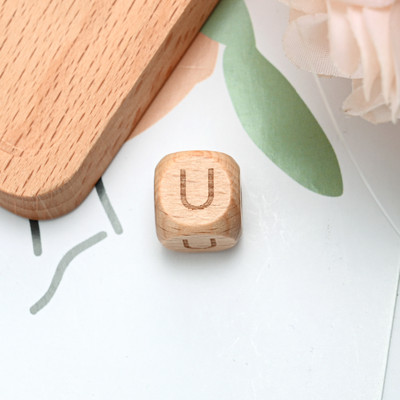 10/20/30 komada 10 12 mm prirodnih drvenih odstojnih perli od slova, četvrtastih izrezbarenih labavih perli za izradu nakita Dodaci za DIY narukvice