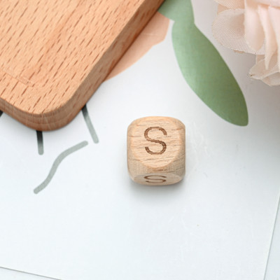 10/20/30 komada 10 12 mm prirodnih drvenih odstojnih perli od slova, četvrtastih izrezbarenih labavih perli za izradu nakita Dodaci za DIY narukvice