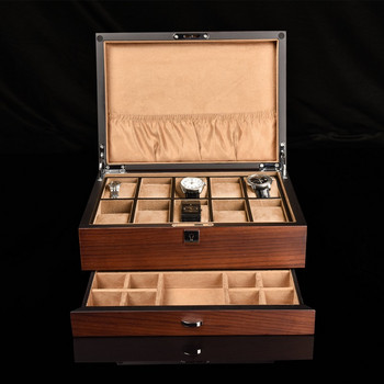 Large Watch Box Organizer 20 slots Ugyen Wood Luxury Storage Boxes Case with Lock ανδρικά ρολόγια Display Stand Ιδέες για δώρα