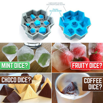 7 Shape DIY Dice Silicone Ice Tray Mold Game Dice Mini παγοθήκες με καπάκια Mold Whisky Reusable Mold Crafts Tools