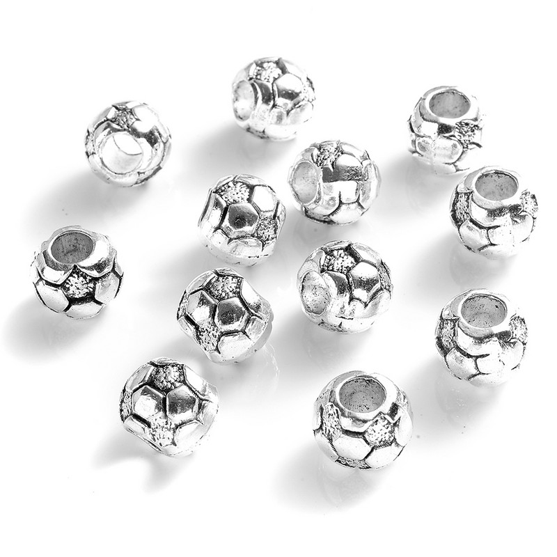 10 tk 10 mm jalgpalli metallist lahtised vahehelmed suure auguga helmed ehete valmistamiseks DIY käevõru kaelakee tarvikud tarvikud