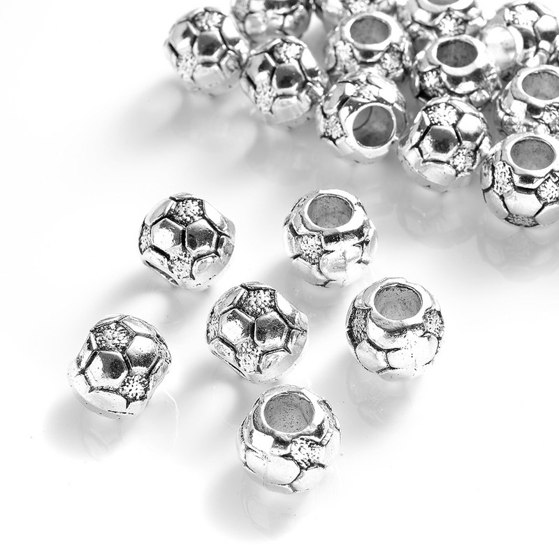 10 tk 10 mm jalgpalli metallist lahtised vahehelmed suure auguga helmed ehete valmistamiseks DIY käevõru kaelakee tarvikud tarvikud