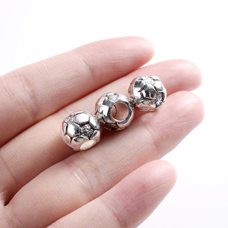 10 tk 10 mm jalgpalli metallist lahtised vahehelmed suure auguga helmed ehete valmistamiseks DIY käevõru kaelakee tarvikud tarvikud