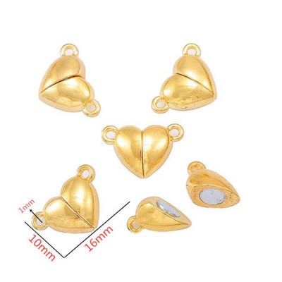 3Sets Mix Strong Love Heart Kerek mágneses kapcsok Fit Rhodium End Class csatlakozók Alkatrész bőr karkötő ékszerek készítéséhez