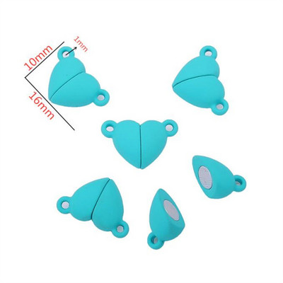 3Sets Mix Strong Love Heart Kerek mágneses kapcsok Fit Rhodium End Class csatlakozók Alkatrész bőr karkötő ékszerek készítéséhez