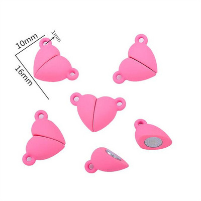 3Sets Mix Strong Love Heart Kerek mágneses kapcsok Fit Rhodium End Class csatlakozók Alkatrész bőr karkötő ékszerek készítéséhez
