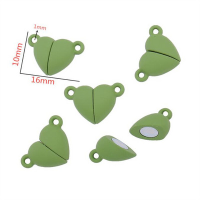 3Sets Mix Strong Love Heart Kerek mágneses kapcsok Fit Rhodium End Class csatlakozók Alkatrész bőr karkötő ékszerek készítéséhez