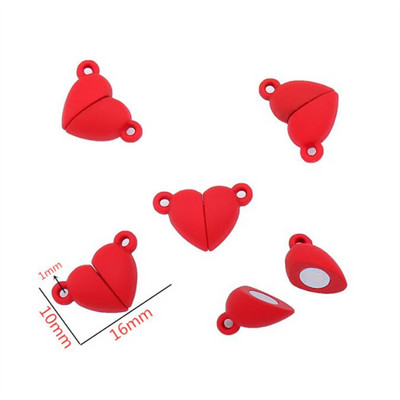 3Sets Mix Strong Love Heart Kerek mágneses kapcsok Fit Rhodium End Class csatlakozók Alkatrész bőr karkötő ékszerek készítéséhez
