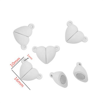3Sets Mix Strong Love Heart Kerek mágneses kapcsok Fit Rhodium End Class csatlakozók Alkatrész bőr karkötő ékszerek készítéséhez