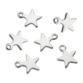 20 τμχ 10 x 8mm ανοξείδωτο ατσάλι στερεό Hollow Star Charms κρεμαστό για DIY κολιέ Βραχιόλι Κοσμήματα Making Findings Αξεσουάρ