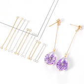 50 vnt. 15/20/25/40 mm metalo plieno dvigubų akių kaiščių auskarų sujungimo strypas, skirtas pasidaryk pats papuošalams gaminti auskarų jungčių kaiščių radiniai