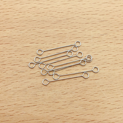 50 vnt. 15/20/25/40 mm metalo plieno dvigubų akių kaiščių auskarų sujungimo strypas, skirtas pasidaryk pats papuošalams gaminti auskarų jungčių kaiščių radiniai