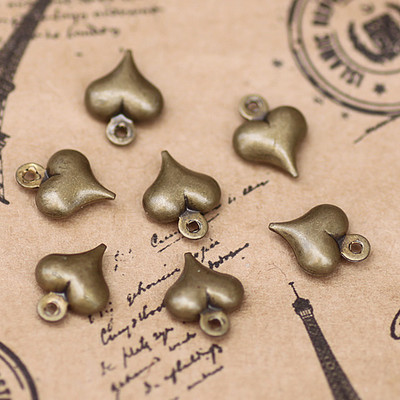 50db 7,5X9,5mm réz szívvarázs medálok Choker készítéséhez nyaklánc karkötő fülbevaló ékszer barkács kiegészítők