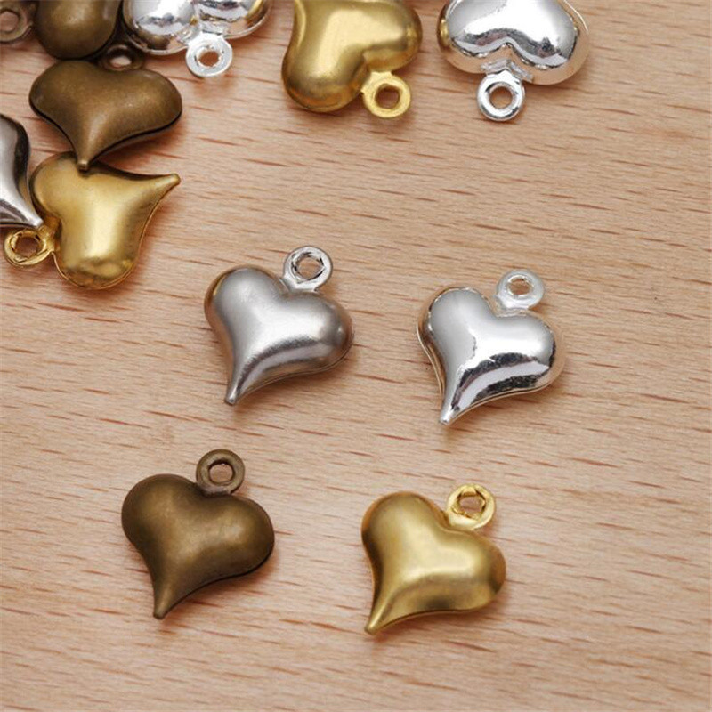 50db 7,5X9,5mm réz szívvarázs medálok Choker készítéséhez nyaklánc karkötő fülbevaló ékszer barkács kiegészítők