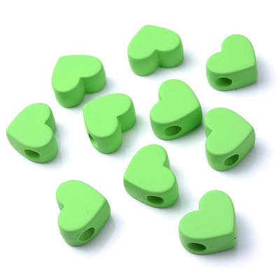 10db 15x18mm-es cukorkák színes akril gyöngyök nagy lyukú szív alakú laza távtartó gyöngyök ékszerkészítéshez, barkácsolás nyaklánc kiegészítők