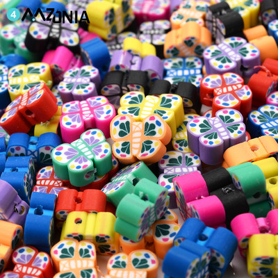 30/50/100pcs/Lot 8x11mm Colorful Mix Polymer Clay Beads Butterfly Spacer Loose Beads For Jewelry Making Diy Bracelet Accessories