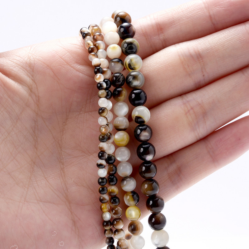 68-142Pcs 3 4 5 6mm Στρογγυλές χάντρες με κοχύλι φυσικό κέλυφος Χάντρες από μαργαριτάρι Spacer χάντρες για κοσμήματα κατασκευής DIY Βραχιόλι κολιέ
