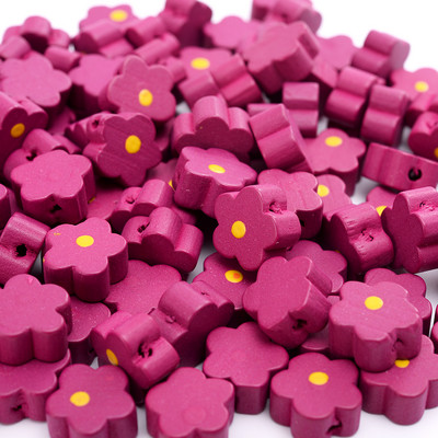 10/30/50PCS 12mm Πολύχρωμες Ξύλινες Χάντρες λουλουδιών για Χειροποίητη Κατασκευή Κοσμημάτων DIY Βραχιόλι Κολιέ Ξύλινες Χάντρες Αξεσουάρ