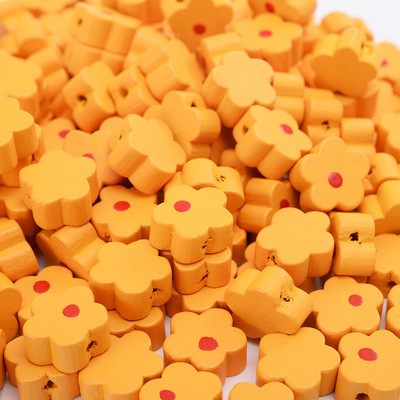 10/30/50PCS 12mm Πολύχρωμες Ξύλινες Χάντρες λουλουδιών για Χειροποίητη Κατασκευή Κοσμημάτων DIY Βραχιόλι Κολιέ Ξύλινες Χάντρες Αξεσουάρ