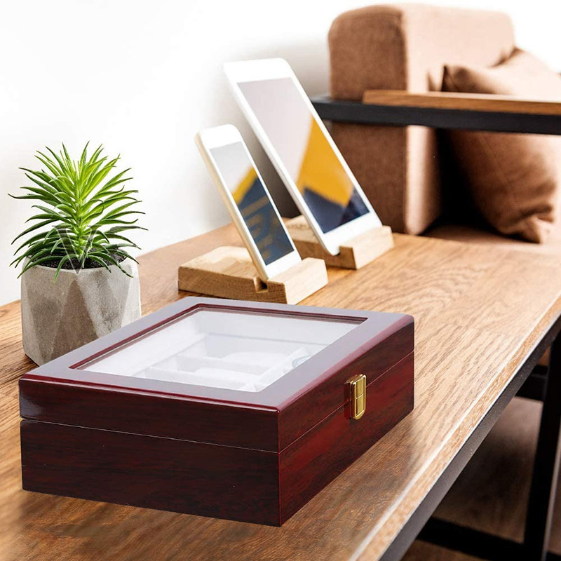 Veliki luksuzni organizator kutije za sat Drveni 20 utora Ekstra velika kutija za sat Kutija Prikaz Muški satovi Stakleni gornji poklopac Ideje za darove