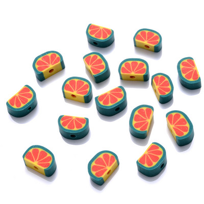 30/50/100db félköríves gyümölcsgyöngy 10mm polimer agyag pomelo távtartó gyöngy ékszerkészítéshez barkács karkötő nyaklánc kellékek