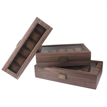 6-Bit Wood Box Organizer Ανδρικά ρολόγια Vintage Luxury Wood Storage Boxes Κουτιά ρολογιών Θήκη συσκευασίας Κιβώτια δώρου