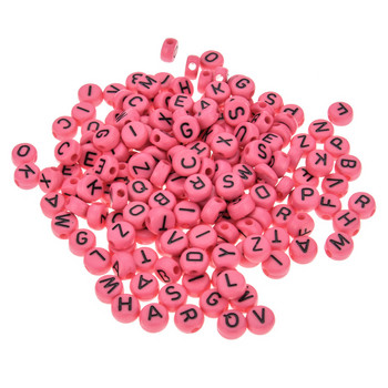 100 τμχ Mix Letter Beads Pink English Alphabet Ακρυλικές χάντρες DIY Κατασκευή κοσμημάτων για χειροποίητα αξεσουάρ βραχιολιών