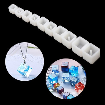 10 ΤΕΜ/Σετ Ρητίνη σιλικόνης DIY Στρογγυλές τετράγωνες χάντρες DIY Mold Jewelry Making Resin Casting Mold