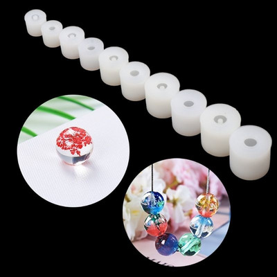 10PCS/Комплект Силиконова смола Направи си сам Кръгли квадратни мъниста Направи си сам Форма за изработка на бижута Смола за отливане