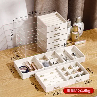 Akril átlátszó ékszertároló doboz asztali kijelzős többrétegű ékszertartó doboz kozmetikai kirakat kóbor gyerekeknek