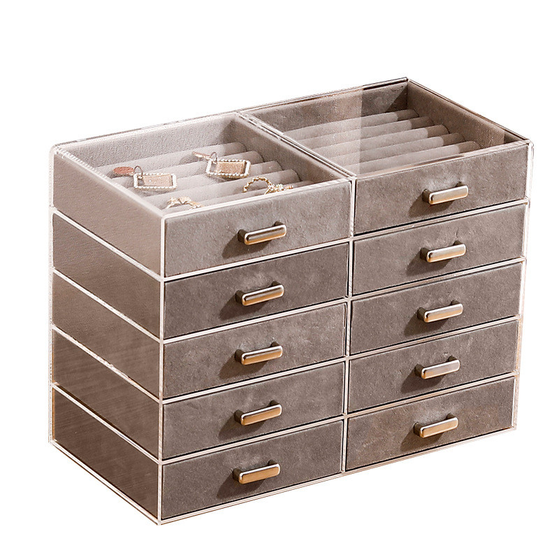 Akril átlátszó ékszertároló doboz asztali kijelzős többrétegű ékszertartó doboz kozmetikai kirakat kóbor gyerekeknek