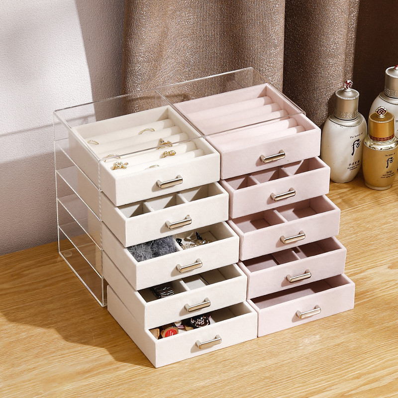 Akril átlátszó ékszertároló doboz asztali kijelzős többrétegű ékszertartó doboz kozmetikai kirakat kóbor gyerekeknek
