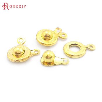 7,5mm 9mm Χρυσό Χρώμα Ασημί Χρώμα Ορειχάλκινο ή Σιδερένιο Στρογγυλό Κουμπί κουμπώματα Βραχιόλια Κουμπώματα Diy Jewelry Findings Αξεσουάρ Χονδρική