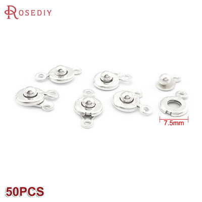 7,5 мм 9 мм златен цвят сребърен цвят месинг или желязо кръгли копчета закопчалки гривни закопчалки Направи си сам бижута находки аксесоари на едро