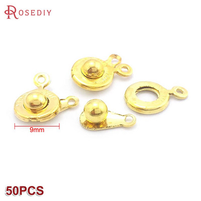 7,5 мм 9 мм златен цвят сребърен цвят месинг или желязо кръгли копчета закопчалки гривни закопчалки Направи си сам бижута находки аксесоари на едро