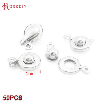 7,5 мм 9 мм златен цвят сребърен цвят месинг или желязо кръгли копчета закопчалки гривни закопчалки Направи си сам бижута находки аксесоари на едро
