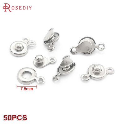7,5 мм 9 мм златен цвят сребърен цвят месинг или желязо кръгли копчета закопчалки гривни закопчалки Направи си сам бижута находки аксесоари на едро