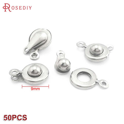 7,5 мм 9 мм златен цвят сребърен цвят месинг или желязо кръгли копчета закопчалки гривни закопчалки Направи си сам бижута находки аксесоари на едро