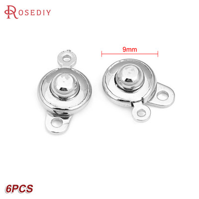 7,5 мм 9 мм златен цвят сребърен цвят месинг или желязо кръгли копчета закопчалки гривни закопчалки Направи си сам бижута находки аксесоари на едро