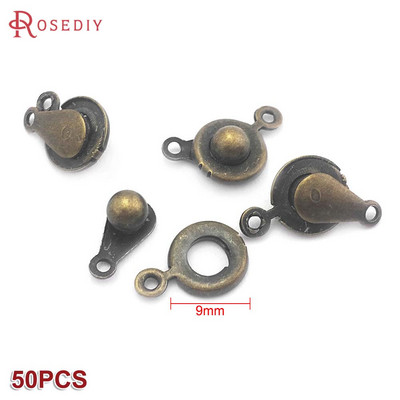 7,5 мм 9 мм златен цвят сребърен цвят месинг или желязо кръгли копчета закопчалки гривни закопчалки Направи си сам бижута находки аксесоари на едро