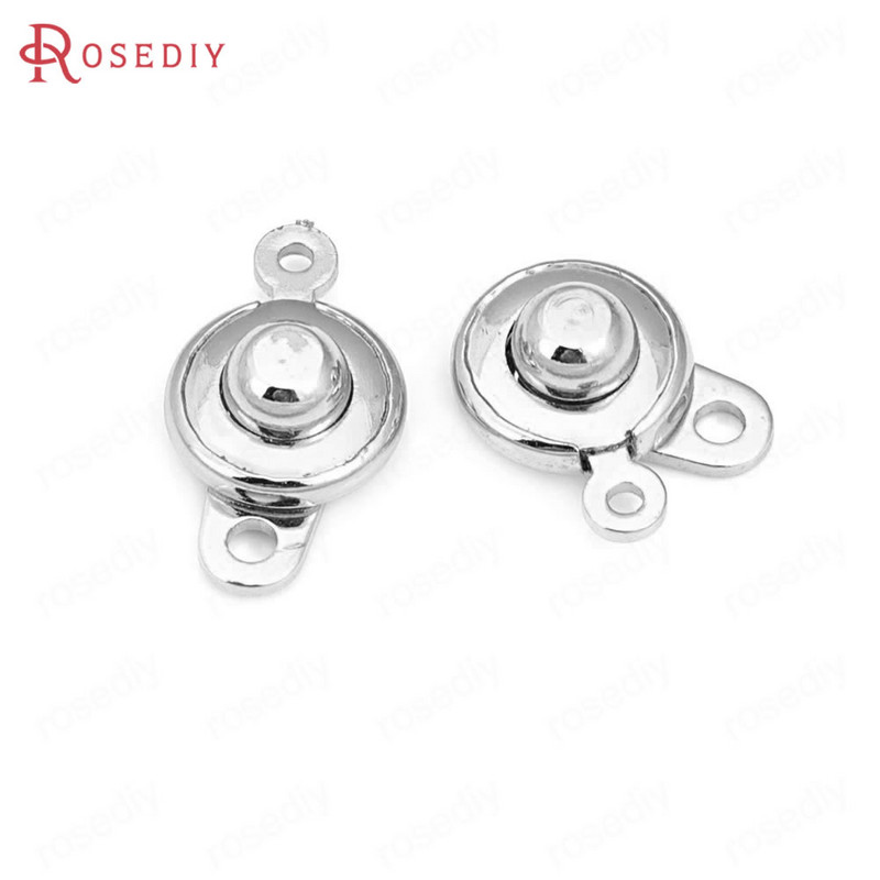 7,5 мм 9 мм златен цвят сребърен цвят месинг или желязо кръгли копчета закопчалки гривни закопчалки Направи си сам бижута находки аксесоари на едро