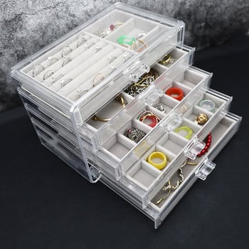 Ακρυλικά κοσμήματα Boxes Organizer Εξατομικευμένα σκουλαρίκια Κολιέ Δαχτυλίδι Κουτί αποθήκευσης Αδέσποτα παιδικά κοσμήματα κουτιά για γυναίκες Βάση προβολής