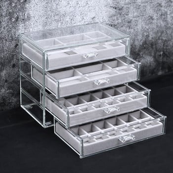 Ακρυλικά κοσμήματα Boxes Organizer Εξατομικευμένα σκουλαρίκια Κολιέ Δαχτυλίδι Κουτί αποθήκευσης Αδέσποτα παιδικά κοσμήματα κουτιά για γυναίκες Βάση προβολής