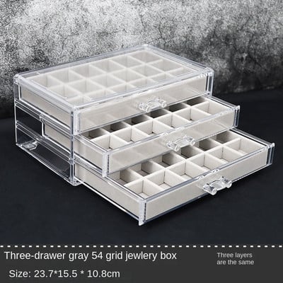 Akrilo papuošalų dėžutės Organizatorius Asmeniniai auskarai Kaklo papuošalai Žiedas laikymo dėžutė Pasiklydusių vaikų papuošalų dėžutė moterims stendas