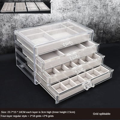 Akrilo papuošalų dėžutės Organizatorius Asmeniniai auskarai Kaklo papuošalai Žiedas laikymo dėžutė Pasiklydusių vaikų papuošalų dėžutė moterims stendas